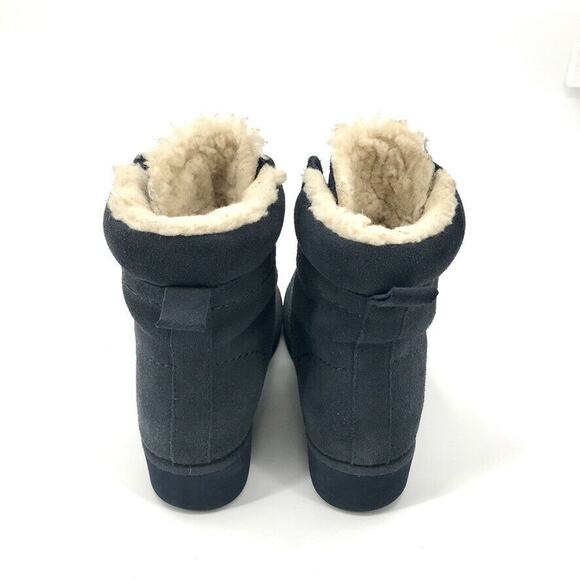 Bearpaw Phoebe Womens Ankle Boots Sz 6 Blue Fleece Lined Winter Snow Suede - Picture 5 of 6